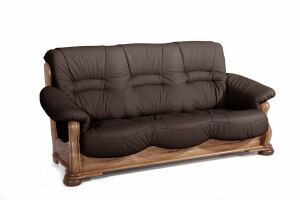 Country Sofa Texas, 3-Sitzer pigmentiertes Nappaleder braun