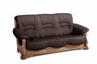 Country Sofa Texas, 3-Sitzer pigmentiertes Nappaleder braun